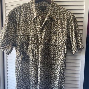 A cheetah button shirt